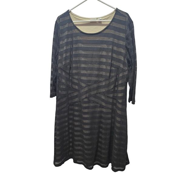 Cato Dresses & Skirts - Cato Black Sheer Stripe Gothic Dress Dark Romantic Witchy Size 22/24W Plus 3x